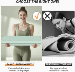 Extra Thick Foldable Yoga Mat | Non-Slip TPE | Portable 75×26″ for Home Gym