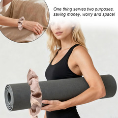 Satin Yoga Mat Scrunchie – Elastic Strap Holder for Standard Mats