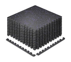 SUPERJARE 0.79” Extra-Thick Exercise Equipment Mats, 12 Pcs 48 Sq Ft Rubber …