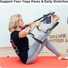 Yoga Stretching Strap 10 Loop Non Elastic Band for Pilates Therapy Workout
