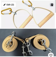 Pilates- Leather Classic with hardwood swivel grip and leather ropes