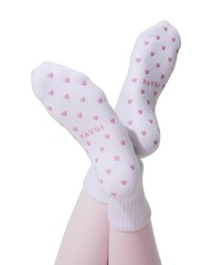PAVOI ACTIVE Pilates Socks with Grips for Women – Non-Slip One Size, Heart