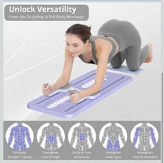 Pilates Reformer Board Set 5 in 1 Foldable Sliding Workout Home Gym New