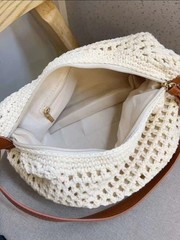 Ulisty Women Small Cotton Crochet String Bag Handwoven Summer Beach Bag Knitt…