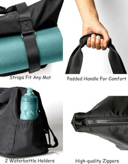 Extendable Yoga Mat Carrier with Straps & Laptop Pocket – Large Tote Bag