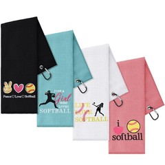 Vitalcozy 4 Pieces Funny Softball Pitching Towel For Pitchers 16 X 24 Inch