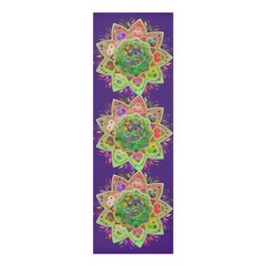 Yoga Mat, Handmade Mandala Art Design in Purple and Green, Meditation Mat,