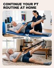 Non-Elastic Stretching Strap with Loops for Physical Therapy & Rehab, Knee Hi…