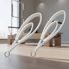 Double Loop Pilates Strap White Color Pilates Circle Strap Long-Lasting