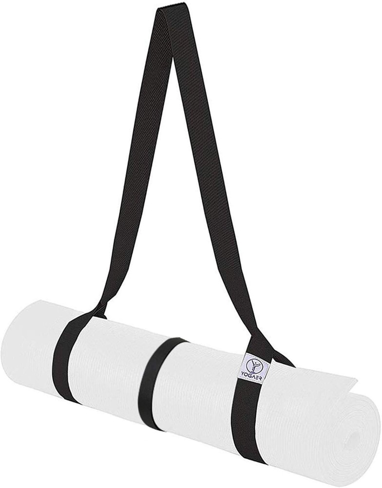 Yoga Mat Carrier Strap, Adjustable, Thick Cotton Blend, 2-in-1 Stretching Band