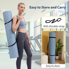 Yoga Mat Thick XXL 200×100cm TPE 10mm Thick Sports Mat Non Slip Comfortable for …