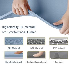 Yoga Mat Thick XXL 200×100cm TPE 10mm Thick Sports Mat Non Slip Comfortable for …