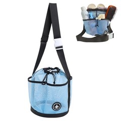 Mesh Shower Caddy Hanging Shower Basket Tote, Large Capacity 7 Pockets Blue