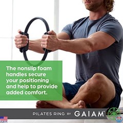 Gaiam Pilates Fitness Circle – Lightweight Foam Ring with Padded Handles for