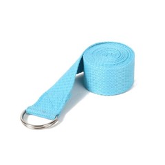 Exercise Strap Sky Blue Cotton with Metal D Ring for Yoga and Pilates