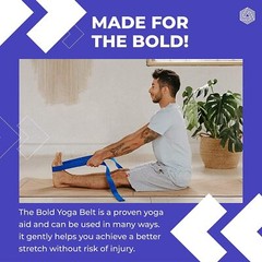 Boldfit Yoga Belt For Body Fitness Exercise Purple Color