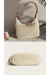 Ulisty Women Small Cotton Crochet String Bag Handwoven Summer Beach Bag Knitt…