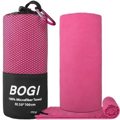 BOGI Microfiber Travel Sports Towel-Quick Dry Towel, M:40”x20”, Hot Pink