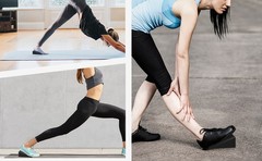 2x Yoga Wedge Calf Stretch Slant Board Nonslip Heel Elevated Slanting Board