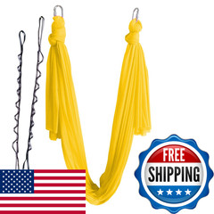 Wellsem Aerial Yoga Hammock 5.5 Yards Aerial Pilates Silk Yoga Swing Set