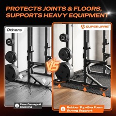 0.56” Thick 6 Pcs 24 Sq Ft Rubber Exercise Equipment Mats, High Density EVA