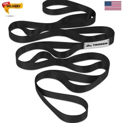 Non-Elastic Stretching Strap with Loops for Physical Therapy & Rehab, Knee Hi…