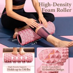 Lzcdudu Pink Pilates Ring Kit 14 Inch Magic Roller Ergonomic Home Workout