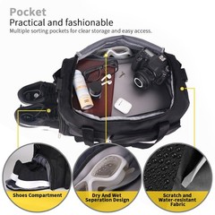 FIORETTO Women’s Gym Duffle Bag with Shoes Compartment, 30L Capacity, Ideal f…