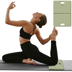 Foldable Yoga Knee Pads Cushion Mat 12x17x1 Inch Non Slip Handle Support