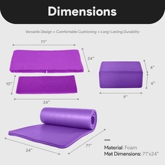 7-Piece Yoga Set W/ 71x24x1 Inches Extra Thick Mat & Carrying Sling