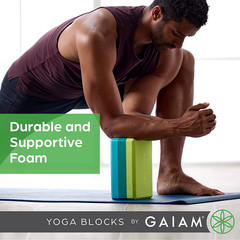 Gaiam Yoga Block – Supportive Latex-Free Eva Foam – Soft Non-Slip Surface with B