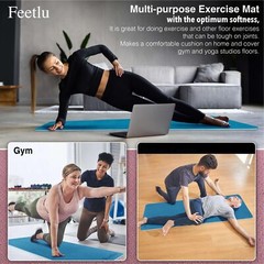 Yoga Mat with Strap – 10mm & 12mm Thick Yoga Mat, Non-Skid Dual Surface Wo