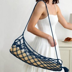 Macrame Yoga Mat Carrier Bag, Suitable for most Yoga Mats navy blue