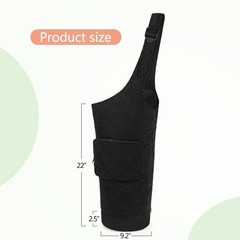 Smasrob Yoga Mat Bag with Wet Pocket, Bottle 24.5″ x 9.2″ x 24.5″, Black