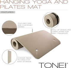 Hanging Yoga Mat, Pilates Mat, Exercise Mat for Home Workouts with Carry Strap |