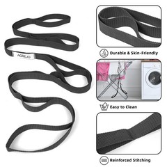 AGREJO Stretching Strap Yoga Physical 75 inches x 1 inch, 1-Pack Black