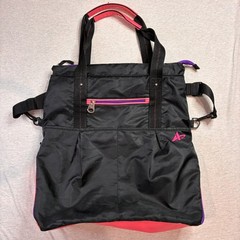 Athletec Kmart Vintage Gym Bag Yoga Mat Tote Black Pink Large Retro Duffle