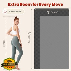 THAILE Yoga Mat Black 72″ x 36″ x 0.24″