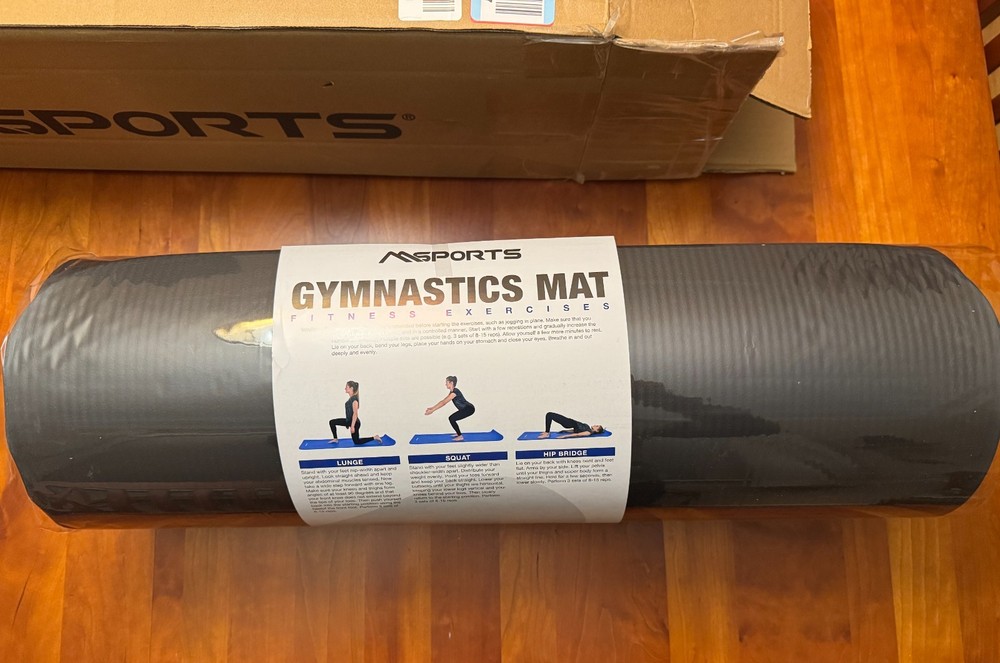 MSPORTS Thick Yoga Mat Premium Non Slip – Extra 74.5 x 24 x 0.6 in, Black