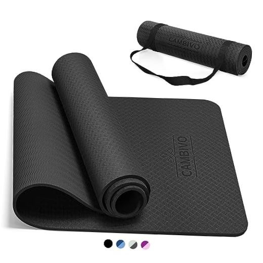 Yoga Mat for Women Men Kids, 1/3 & 1/4 & 2/5 Inch Extra 72*24*0.24 inch Black