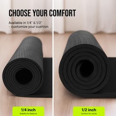 Extra Wide Yoga Mat for Men Women (72″L x 36″W x 1/4″ Thick) Non Slip Fitness…