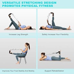 Foot and Calf Stretcher-Stretching Strap For Plantar Fasciitis , Heel Black