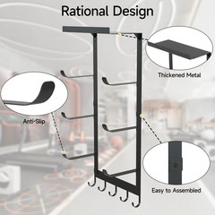 Yoga Mat Holder Wall Mount, Black Yoga Mats Storage Rack, Home Gym Storage wi…