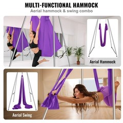 Chrome-Plated Aerial Yoga Frame: 9.67ft, 551lb, Non-Slip Base, Easy Assembly