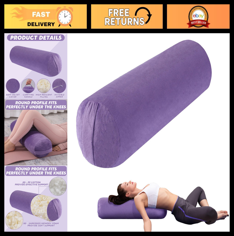 Round Yoga Bolster Pillow – Cylindrical Meditation Cushion with Washable Cover