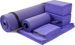 Ultimate 7-Piece Yoga Set with Extra Thick Mat, Blocks, Strap, Towels & Knee Pad