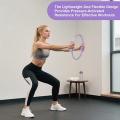 Quorvella Pilates Ring 15 Inch Magic Circle Rings with Dual Purple