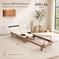 Foldable Pilates Reformer –90% Pre-Assembled Home Gym Women Men Workouts Bundle