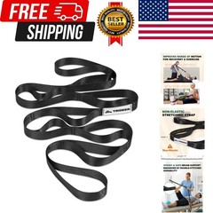 Non-Elastic Stretching Strap with Loops for Physical Therapy & Rehab, Knee Hi…