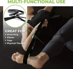 Multi-Loop Stretching Strap for Flexibility and Therapy 8 Ft with Padded Handles
